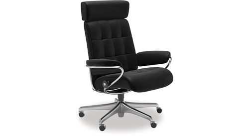 Stressless® London Leather Home Office Chair - Adjustable Headrest Stressless® London Leather Home Office Chair - Adjustable Headrest
